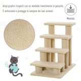 easycomfort easycomfort scaletta per animali domestici con 4 gradini e morbido rivestimento beige