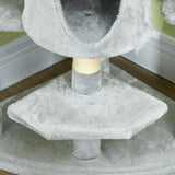 easycomfort easycomfort albero tiragraffi per gatti alto con casette e amache 60x60x200cm grigio chiaro