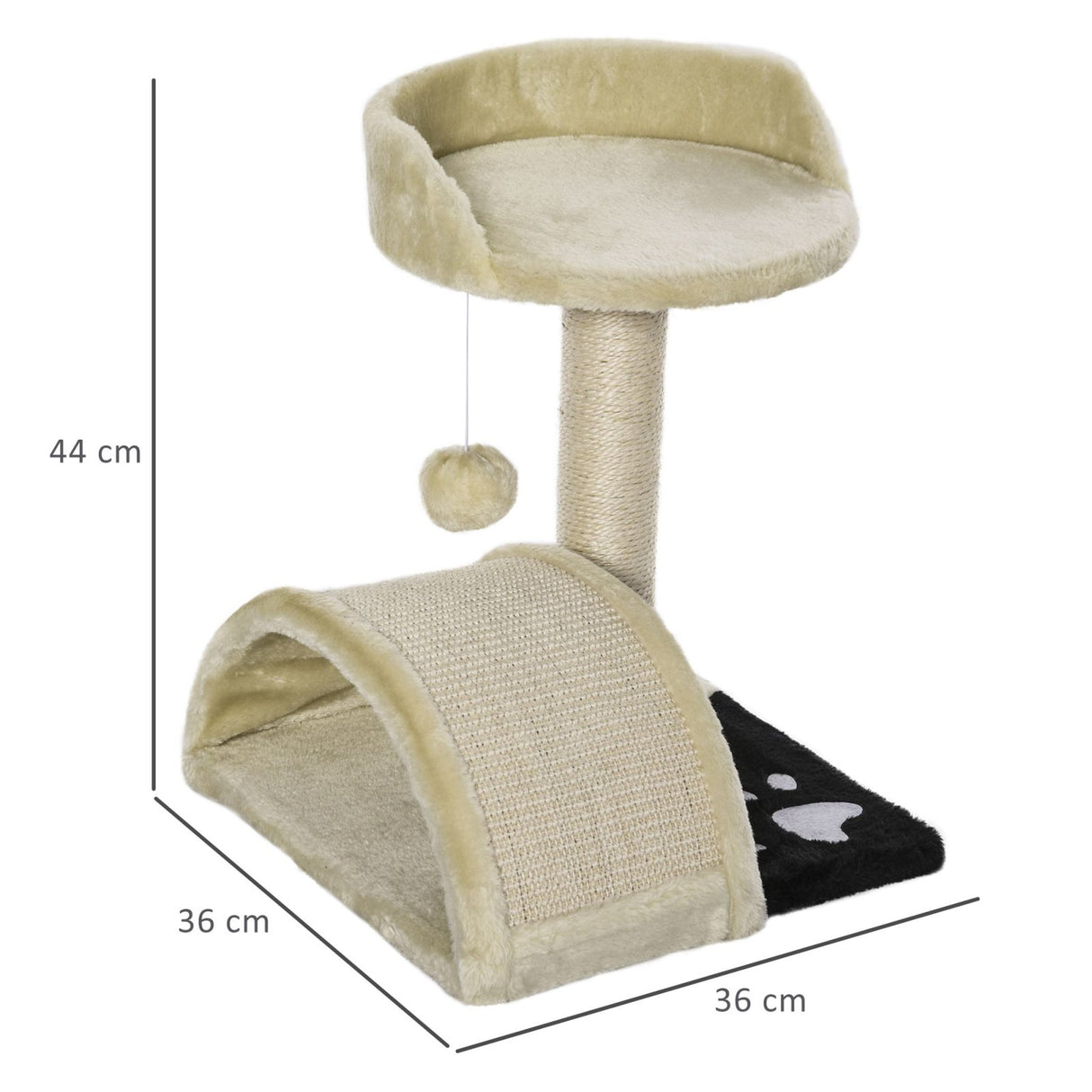 easycomfort easycomfort albero tiragraffi per gatti per gioco e relax 36x36x44cm beige