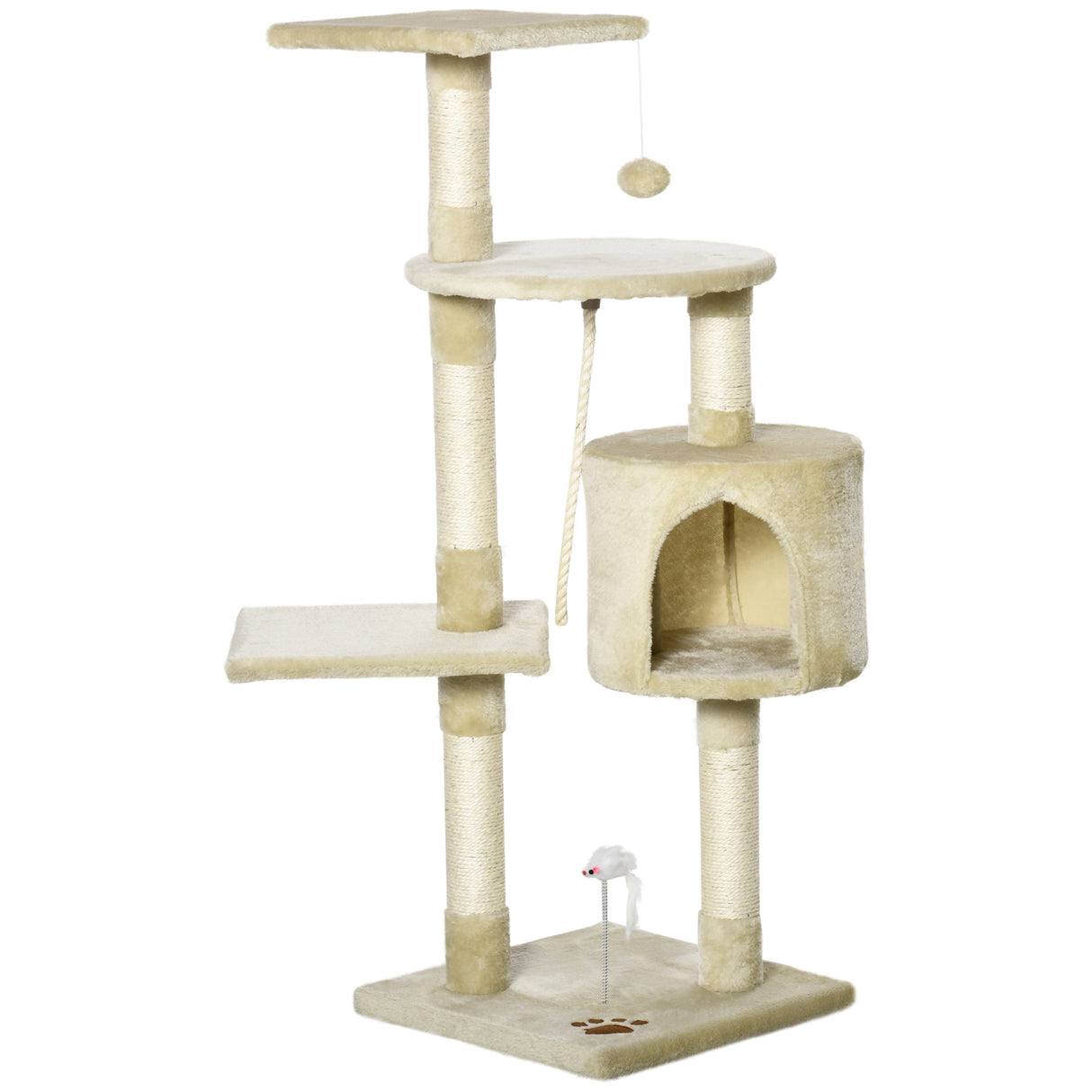 easycomfort easycomfort albero tiragraffi per gatto beige 75x40x112cm