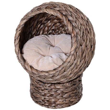 easycomfort easycomfort cuccia per gatti rialzata con cuscino materiale naturale 42x33x52cm beige