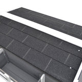 easycomfort easycomfort cuccia da esterno rialzata con balconcino e tetto impermeabile in legno grigio 83x66.5x74.7cm