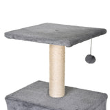 easycomfort easycomfort albero tiragraffi accessoriato con cuccia lettino sospeso e 2 pedane in peluche grigio