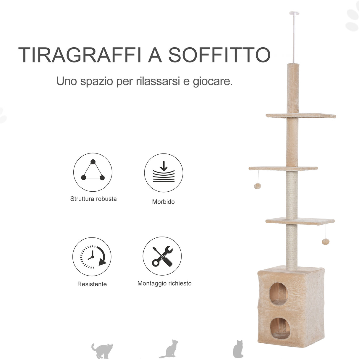 easycomfort easycomfort tiragraffi a soffitto multilivello 210 240cm con corde in juta giallo