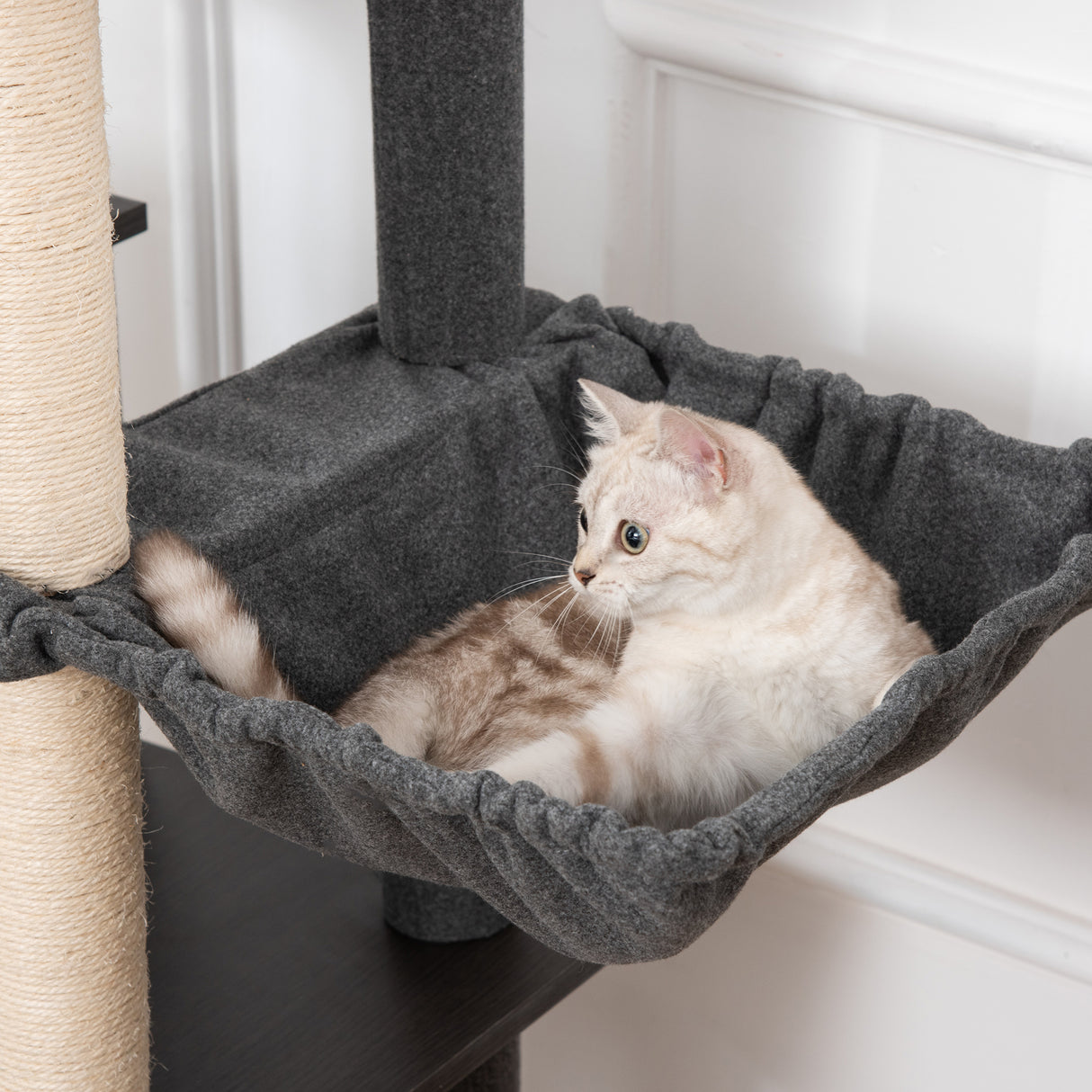 easycomfort easycomfort tiragraffi per gatti multilivello pali in sisal casetta lettino e cuscini 60x40x146cm