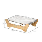 easycomfort easycomfort cuccia per gatti da interno con cuscino in peluche rimovibile e telaio in legno 68x43x20cm biancogrigio