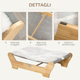 easycomfort easycomfort cuccia per gatti da interno con cuscino in peluche rimovibile e telaio in legno 68x43x20cm biancogrigio