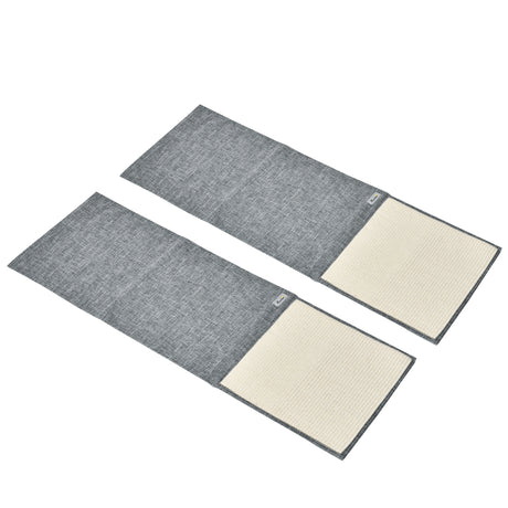 easycomfort easycomfort set 2 tiragraffi per gatti da divano tappetini tiragraffi in sisal e poliestere 130x45cm grigio