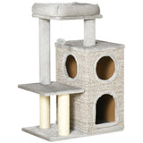 easycomfort tiragraffi per gatti da 5kg max con lettino e pallina da gioco in truciolato peluche e sisal 60x40x91 cm