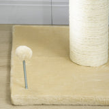 easycomfort easycomfort albero tiragraffi per gatti con lettino e pallina in peluche e palo in sisal 55x55x83cm beige