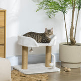 easycomfort torre per gatti max 5kg in truciolato con tiragraffi e palline giocattolo 48x38x42 cm giallo e bianco