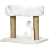easycomfort torre per gatti max 5kg in truciolato con tiragraffi e palline giocattolo 48x38x42 cm giallo e bianco