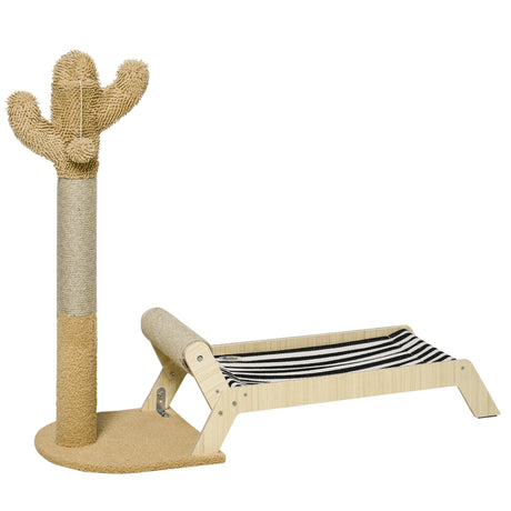 easycomfort amaca per gatti con tiragraffi per gatti a forma di cactus design 2 in 1 per interni 88.5x31.5x76.5 cm