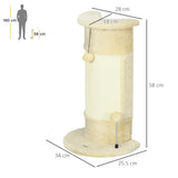 easycomfort albero tiragraffi per gatti fino 5kg con 2 palline in sisal e peluche 34x25.5x58cm beige