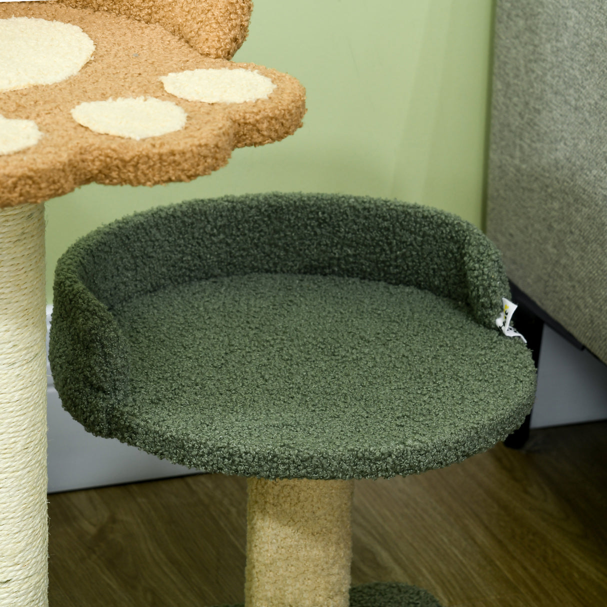 easycomfort albero tiragraffi per gatti con 2 lettini pallina e rivestimento in velluto 43x39x52cm