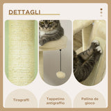 easycomfort easycomfort albero per gatti con casetta tiragraffi per gatti posatoio e paletto 48 5x48 5x141 5 cm beige
