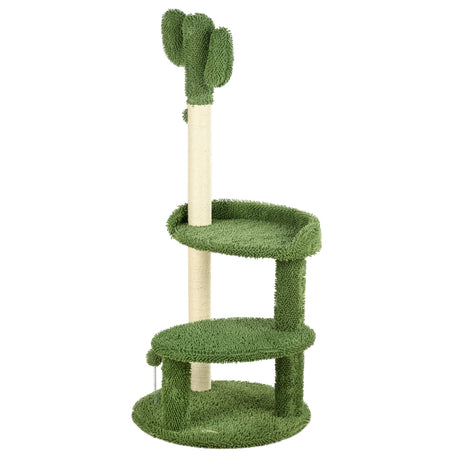 easycomfort easycomfort albero per gatti a forma di cactus con tiragraffi e 2 palline da gioco 35x31x55 5 cm verde e bianco