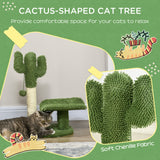 easycomfort albero per gatti a forma di cactus con tiragraffi e pallina da gioco 35x31x55.5 cm verde e bianco
