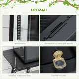 easycomfort easycomfort terrario per tartarughe di terra e rettili con termometro 18 34 60x40x40 5 cm nero