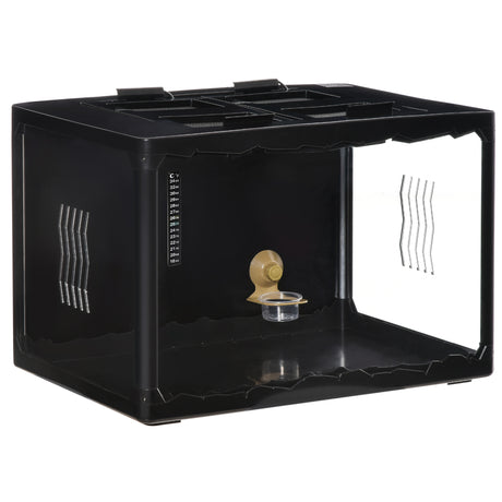 easycomfort easycomfort terrario per tartarughe di terra e rettili con termometro 18 34 60x40x40 5 cm nero