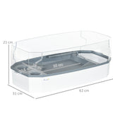 easycomfort vasca per tartarughe multifunzione con tubo e pompa d acqua 62x31x 21cm bianca