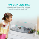 easycomfort vasca per tartarughe multifunzione con tubo e pompa d acqua 62x31x 21cm bianca