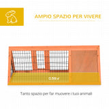 easycomfort easycomfort gabbia per conigli in legno di abete 118x50x45cm