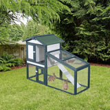 easycomfort easycomfort gabbia per conigli animali in legno di abete doppia porta 140x65x100cm