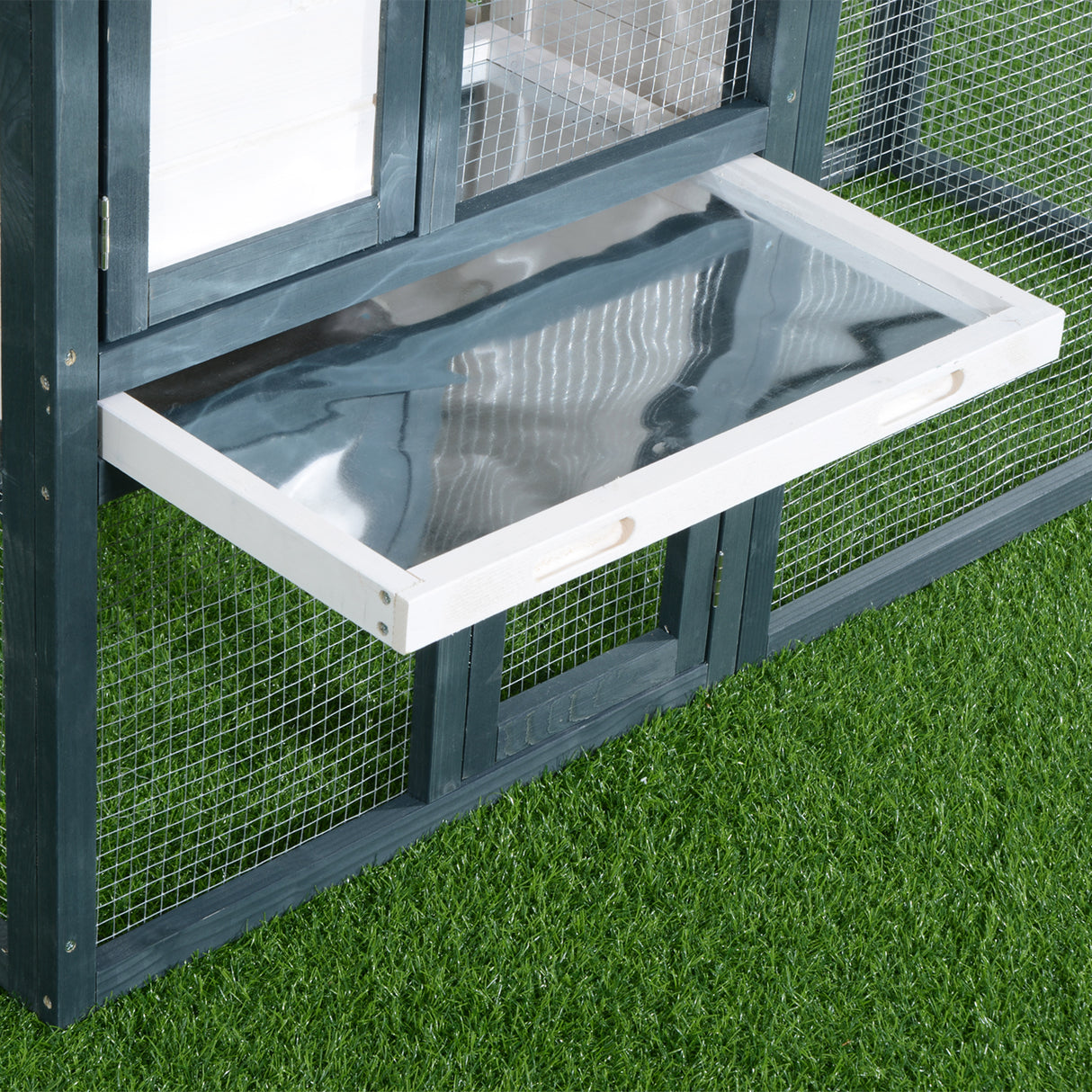 easycomfort easycomfort gabbia per conigli animali in legno di abete doppia porta 140x65x100cm