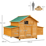 easycomfort easycomfort pollaio da giardino gabbia per galline impermeabile in legno 150x100x96.5 cm