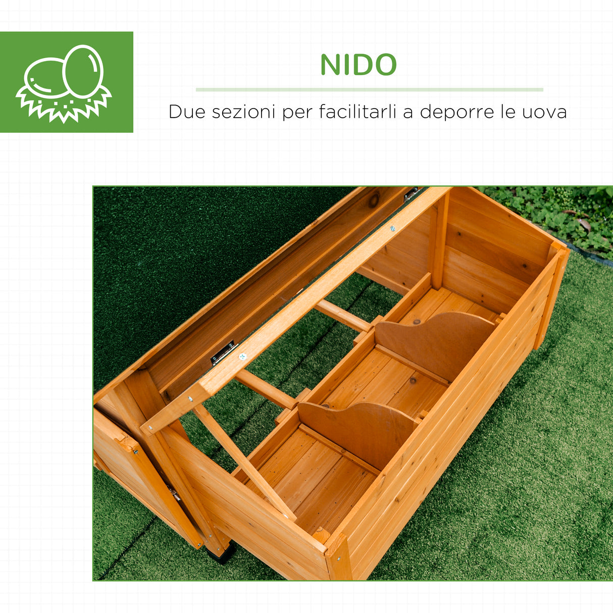 easycomfort easycomfort pollaio da giardino gabbia per galline impermeabile in legno 150x100x96.5 cm