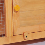 easycomfort easycomfort gabbia per conigli conigliera da esterno in legno di abete 90x45x65cm