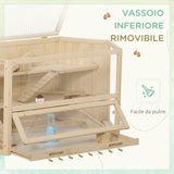 easycomfort casetta per criceti in legno a 3 livelli casa per criceti e piccoli roditori con tetto apribile e parete trasparente 115x60x55cm