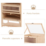 easycomfort easycomfort gabbia per roditori e criceti a 4 ripiani con tetto apribile in legno 60x40x120cm
