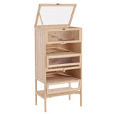 easycomfort easycomfort gabbia per roditori e criceti a 4 ripiani con tetto apribile in legno 60x40x120cm