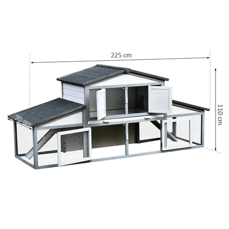 easycomfort easycomfort conigliera da esterno in legno gabbia per 2 3 conigli o roditori bianca