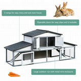 easycomfort easycomfort conigliera da esterno in legno gabbia per 2 3 conigli o roditori bianca