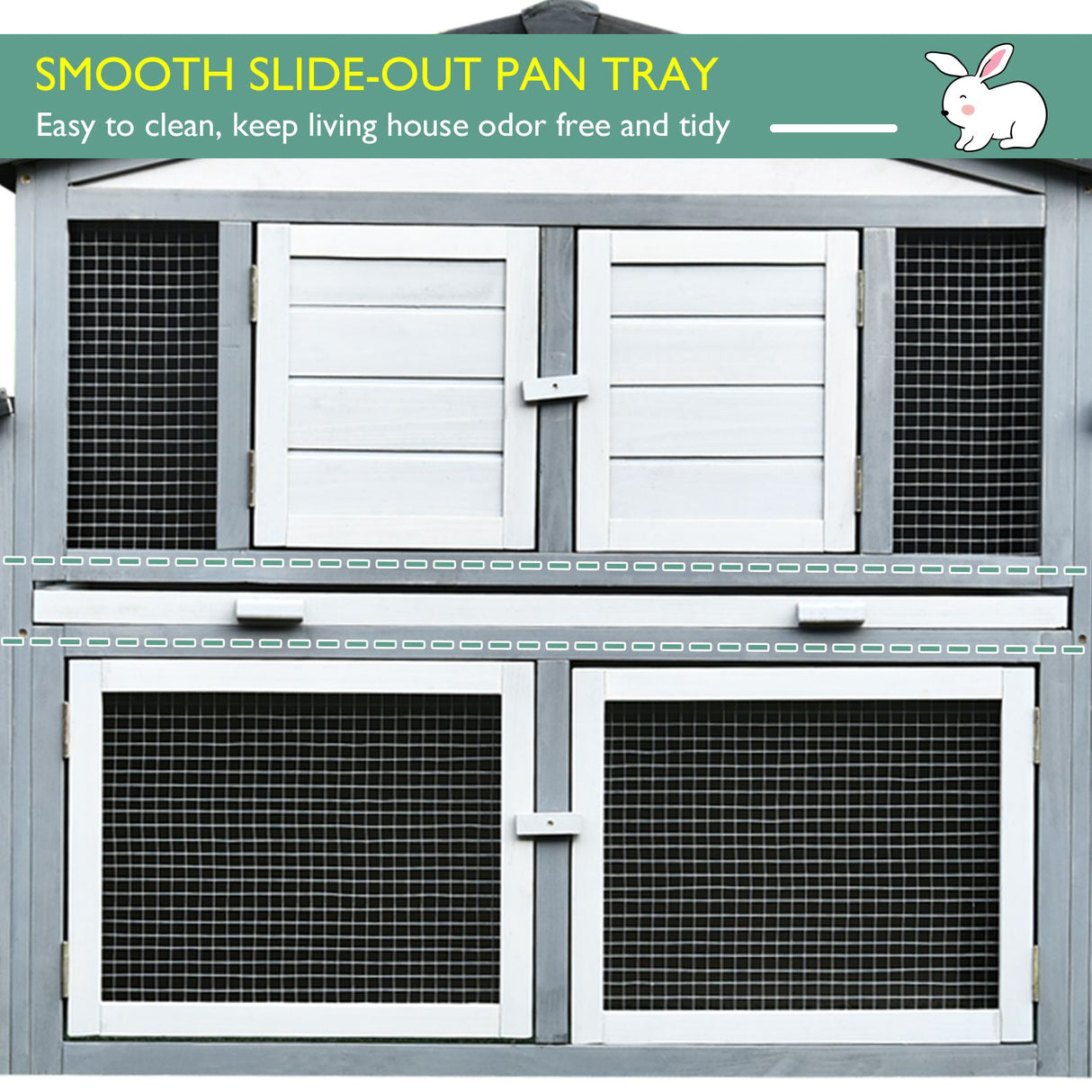 easycomfort easycomfort conigliera da esterno in legno gabbia per 2 3 conigli o roditori bianca