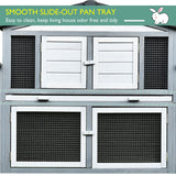 easycomfort easycomfort conigliera da esterno in legno gabbia per 2 3 conigli o roditori bianca