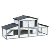 easycomfort easycomfort conigliera da esterno in legno gabbia per 2 3 conigli o roditori bianca