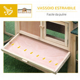 easycomfort easycomfort conigliera da giardino con corsa e rampe tetto impermeabile legno 210x45.5x84.5cm