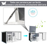 easycomfort easycomfort pollaio da giardino per galline tetto impermeabile corsa zona nidificazione legno 160x75x80cm