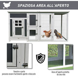 easycomfort easycomfort pollaio da giardino per galline tetto impermeabile corsa zona nidificazione legno 160x75x80cm