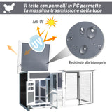 easycomfort easycomfort pollaio da giardino per galline tetto impermeabile corsa zona nidificazione legno 160x75x80cm