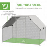 easycomfort easycomfort recinto per galline in metallo galvanizzato e tessuto oxford con porta con blocco 280x193 5x195 cm