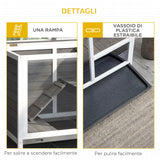 easycomfort easycomfort conigliera in legno 2 livelli gabbia per conigli e porcellini d india