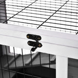 easycomfort easycomfort gabbia per conigli e porcellini d india 4 ruote casetta e rampa legno