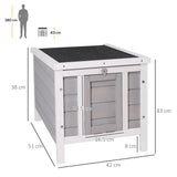 easycomfort gabbia per conigli in legno da esterno con tetto in asfalto e rampa antiscivolo 42x51x43cm grigia