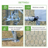 easycomfort easycomfort pollaio per galline da esterno in metallo con copertura in tessuto oxford 300x400x195 cm argento