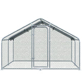 easycomfort easycomfort pollaio per galline da esterno in metallo con copertura in tessuto oxford 300x400x195 cm argento